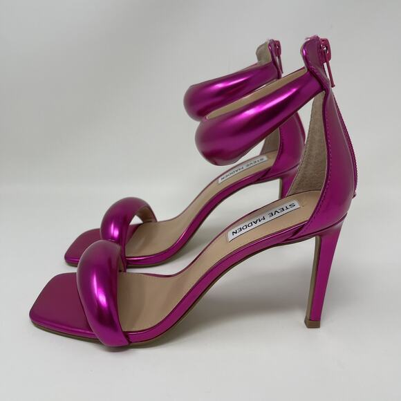 Steve Madden Partay Ankle Strap Stiletto Dress Sandals Womens 7 Pink Metallic - Picture 6 of 11